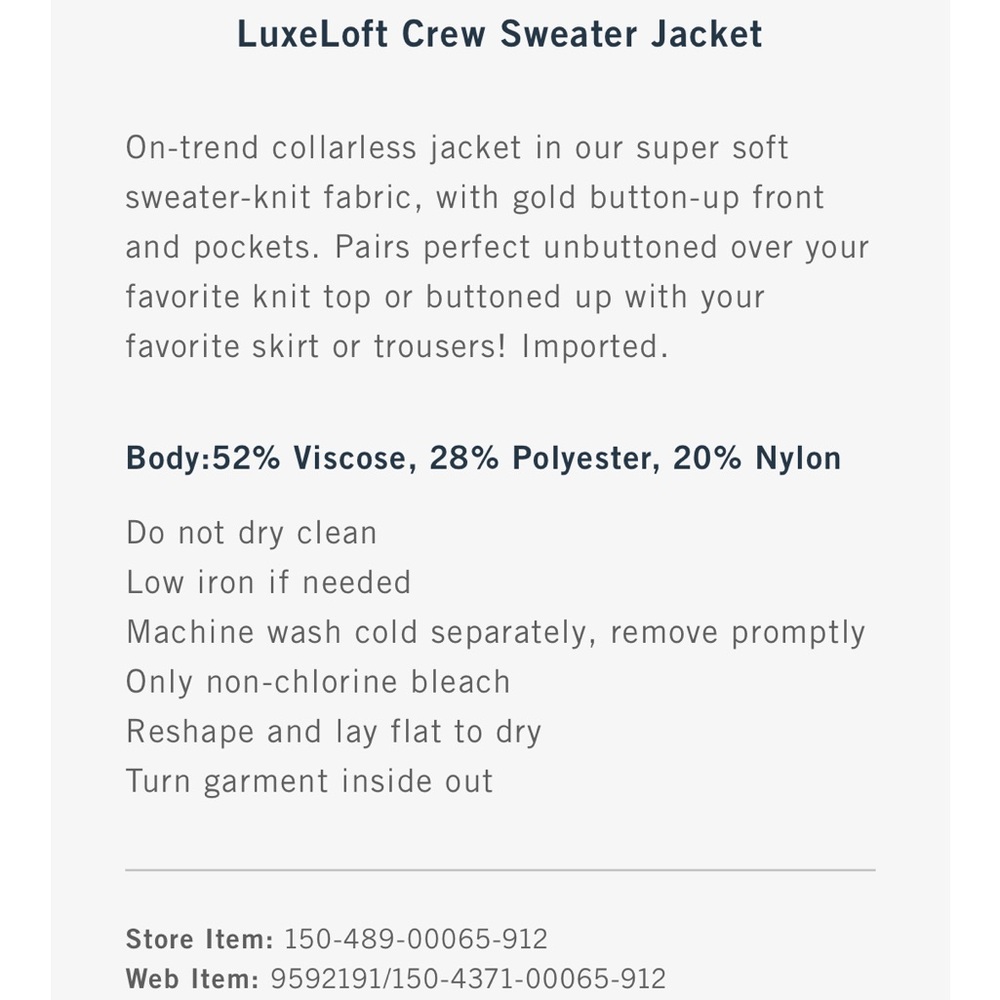 Abercrombie LuxeLoft Crew Sweater Jacket - Picture 9 of 9